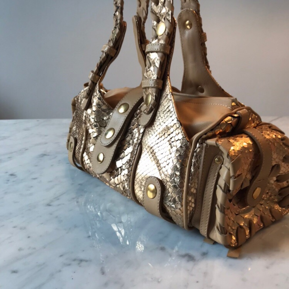 Authentic Chloe Metallic Gold Python Silverado - Picture 4 of 4